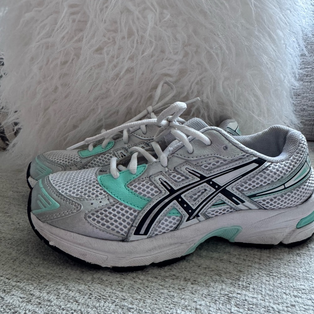 ASICS Women's Athletic Shoes - White and Mint